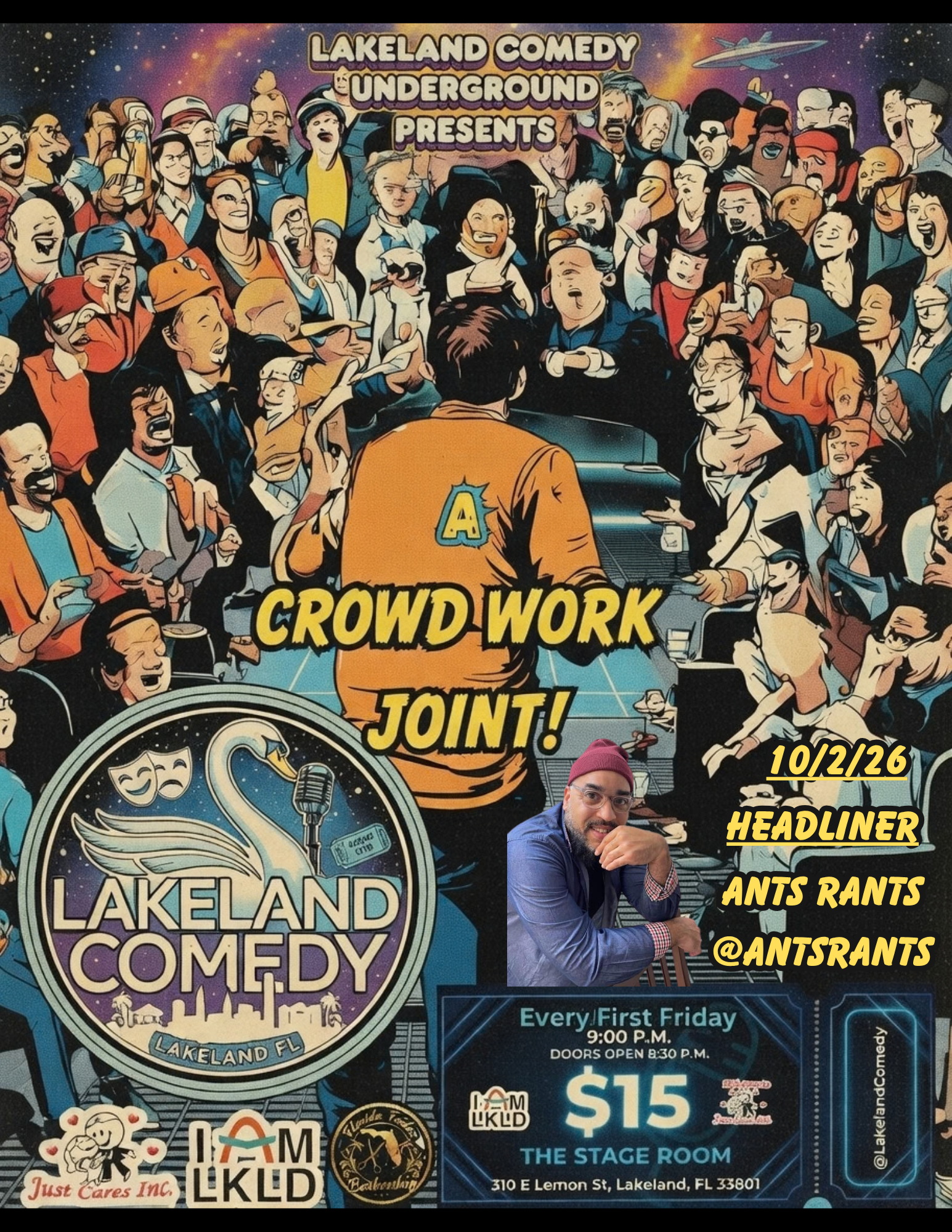 Lakeland Comedy upcoming show flyer